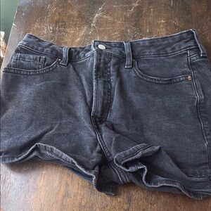 Old Navy Black Jean Shorts Distressed High-Waisted